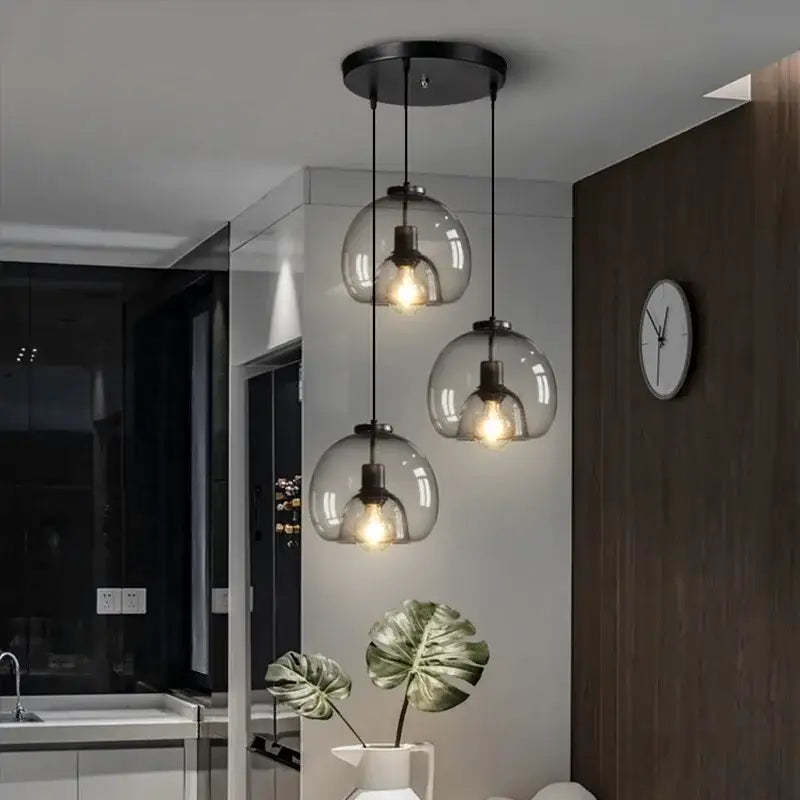 Modern glass ball led pendant lights for dining room