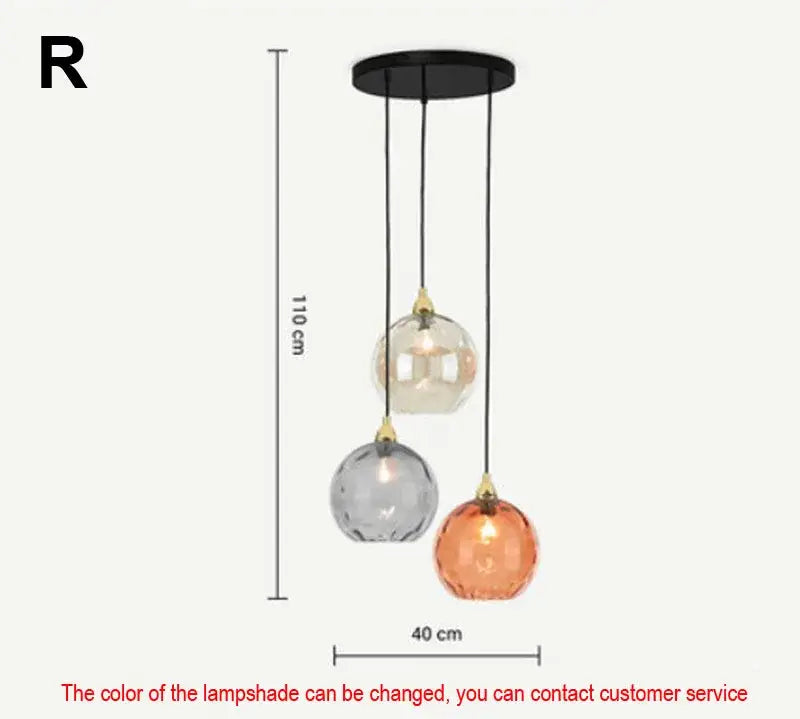 Modern glass ball lustre pendant lights – kitchen cluster fixture