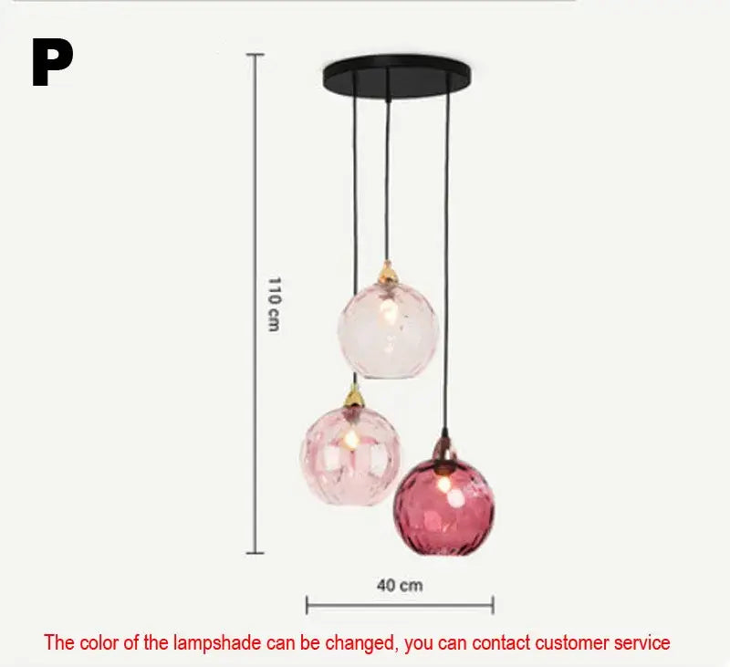 Modern glass ball lustre pendant lights – kitchen cluster fixture