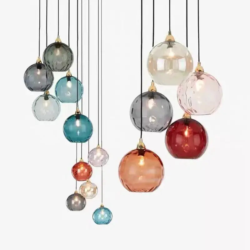 Modern glass ball lustre pendant lights – kitchen cluster fixture