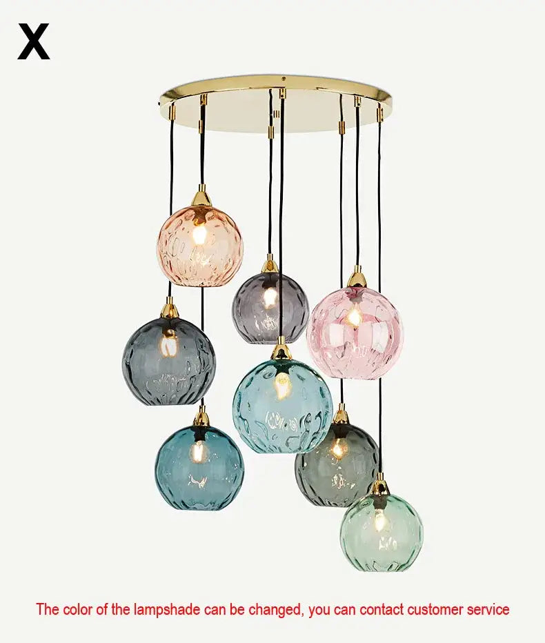 Modern glass ball lustre pendant lights – kitchen cluster fixture