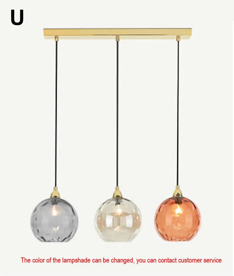 Modern glass ball lustre pendant lights – kitchen cluster fixture