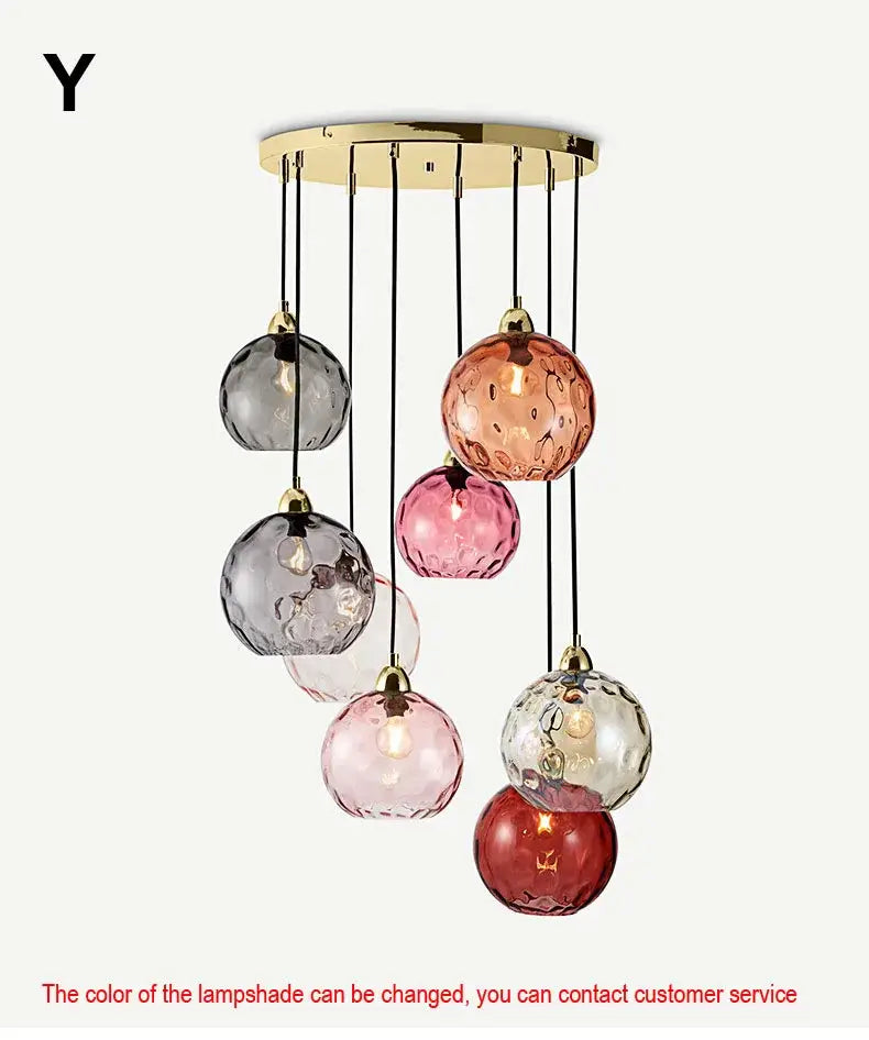 Modern glass ball lustre pendant lights – kitchen cluster fixture