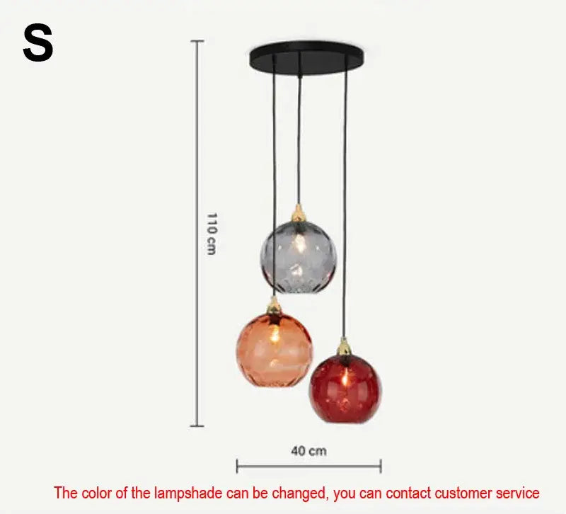 Modern glass ball lustre pendant lights – kitchen cluster fixture