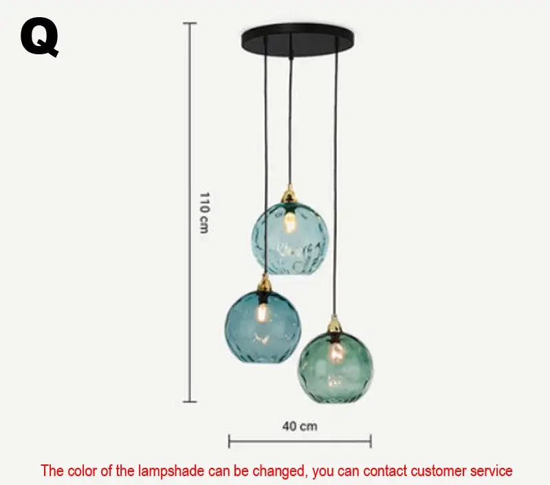 Modern glass ball lustre pendant lights – kitchen cluster fixture