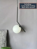 Modern glass ball pendant light for dining room gold black & silver