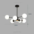 Modern glass ball pendant lights gold & black living room chandelier