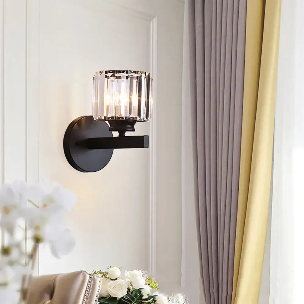Modern glass ball wall lamp bedroom crystal sconce