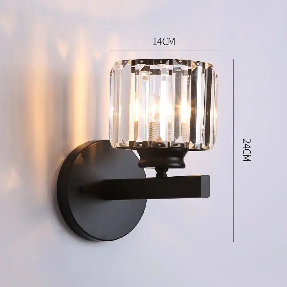 Modern glass ball wall lamp bedroom crystal sconce