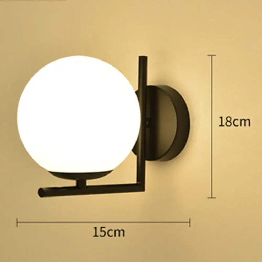 Modern glass ball wall lamp bedroom crystal sconce