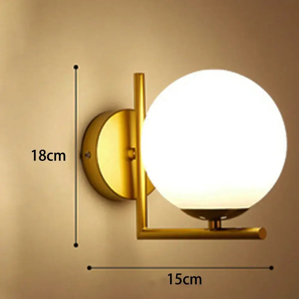 Modern glass ball wall lamp bedroom crystal sconce