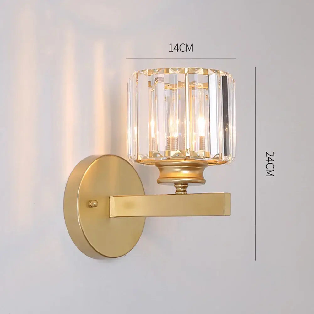 Modern glass ball wall lamp bedroom crystal sconce