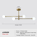 Modern glass brass chandelier – living room geometric pendant light