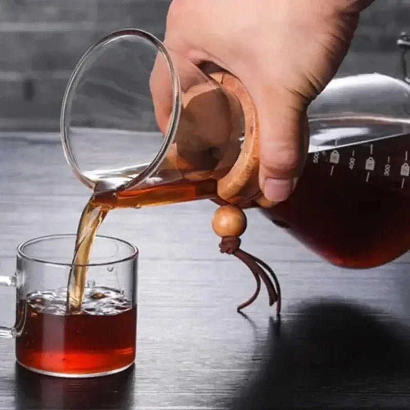 Modern glass coffee kettle set with steel filter drip kitchen brewer