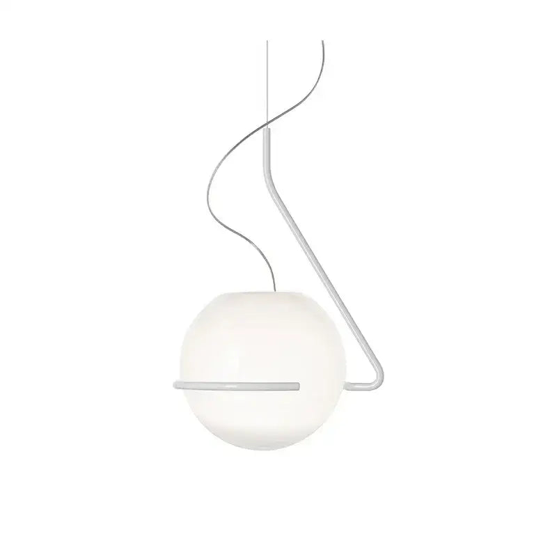 Modern glass globe pendant lamp for kitchen island white red & gold