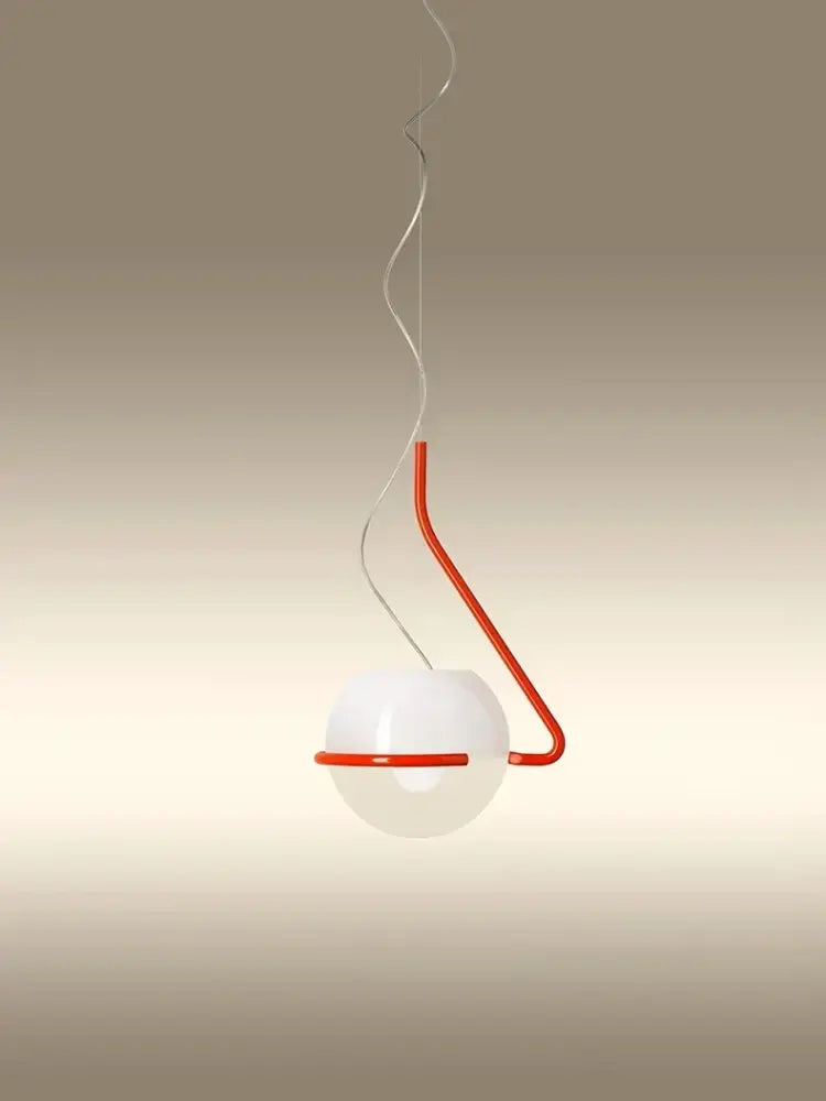 Modern glass globe pendant lamp for kitchen island white red & gold