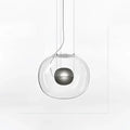 Modern glossy black glass ball pendant light dining room