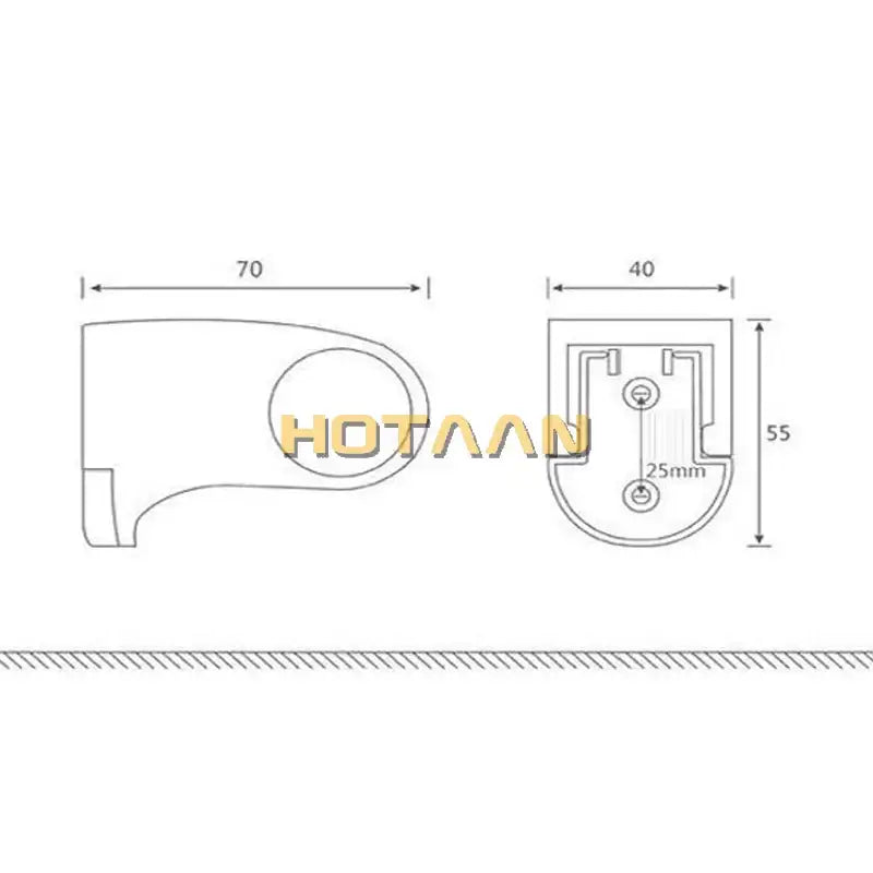 Modern glossy black shower holder bathroom wall mounted bracket