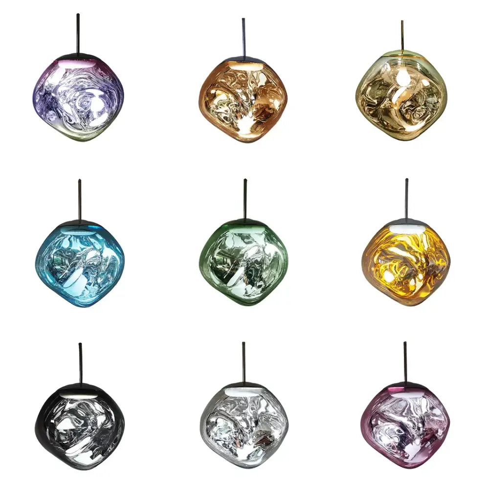 Modern glossy copper glass lava led pendant lights living room