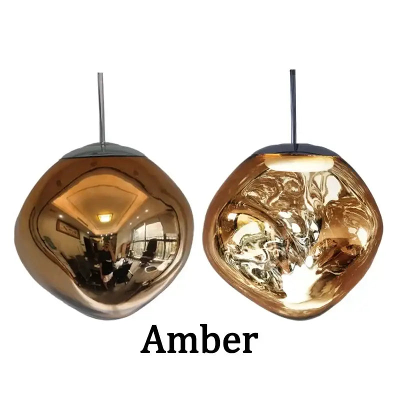 Modern glossy copper glass lava led pendant lights living room