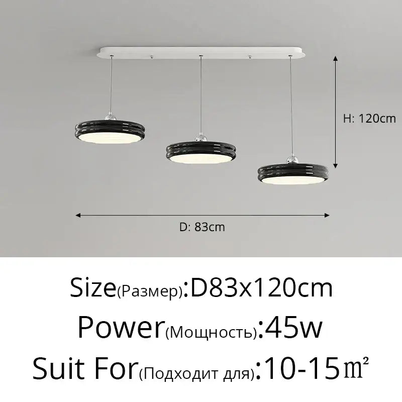 Modern glossy pale yellow circular dimmable pendant light dining room