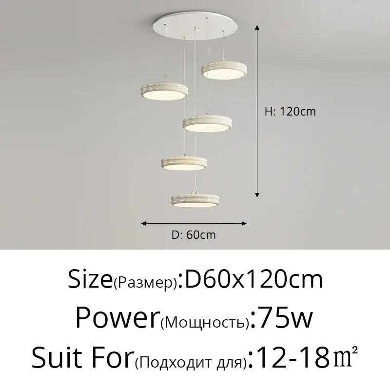 Modern glossy pale yellow circular dimmable pendant light dining room