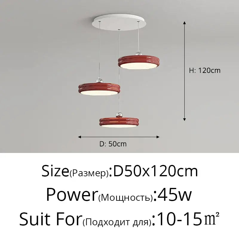 Modern glossy pale yellow circular dimmable pendant light dining room