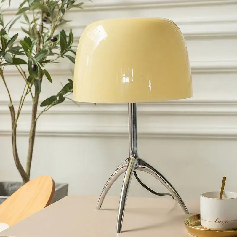 Modern glossy red candy color table light bedroom tripod lamp