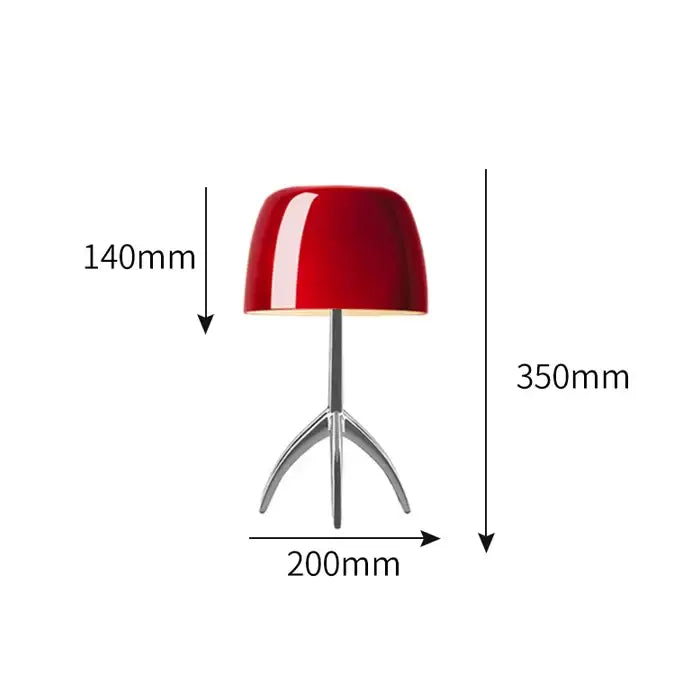 Modern glossy red candy color table light bedroom tripod lamp