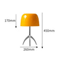 Modern glossy red candy color table light bedroom tripod lamp