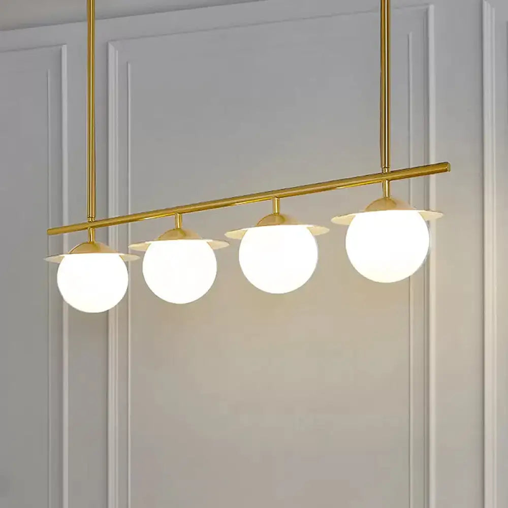 Modern gold 4 bulb contemporary round island pendant light dining room
