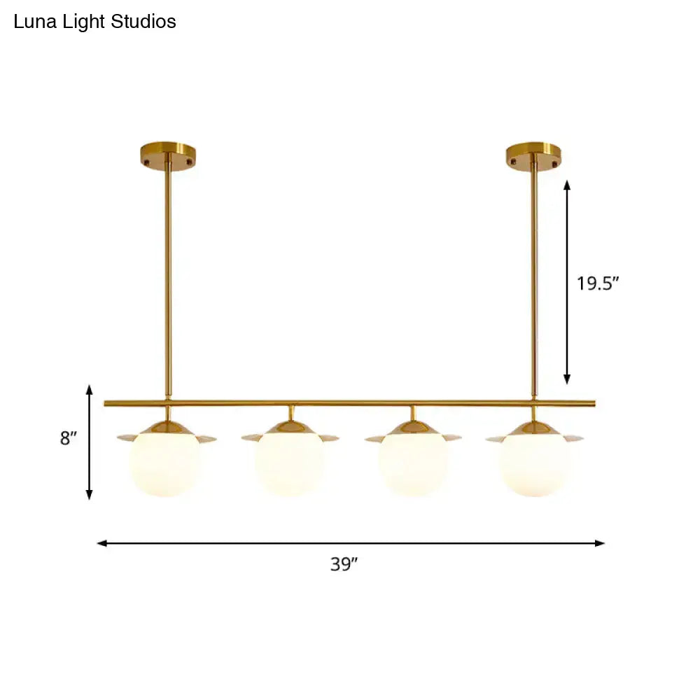Modern gold 4 bulb contemporary round island pendant light dining room