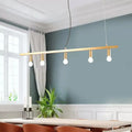 Modern gold 5 light linear chandelier dining room led incandescent