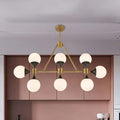 Modern gold 8 globe island lighting – dining room chandelier