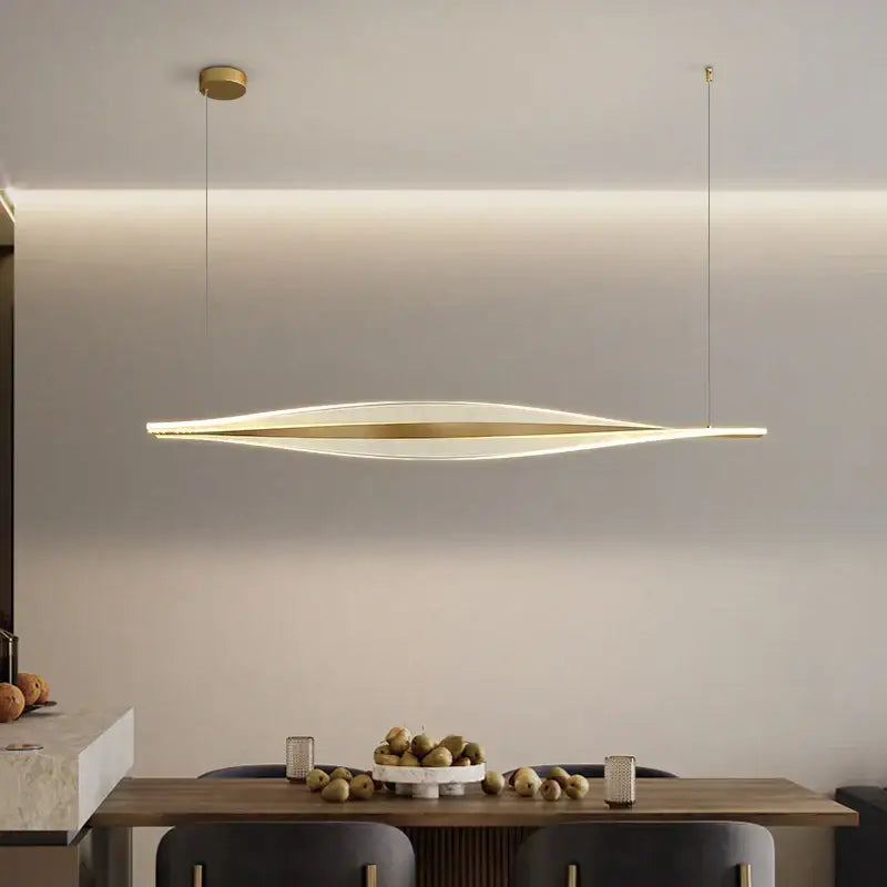 Modern gold acrylic led pendant lamp for dining room