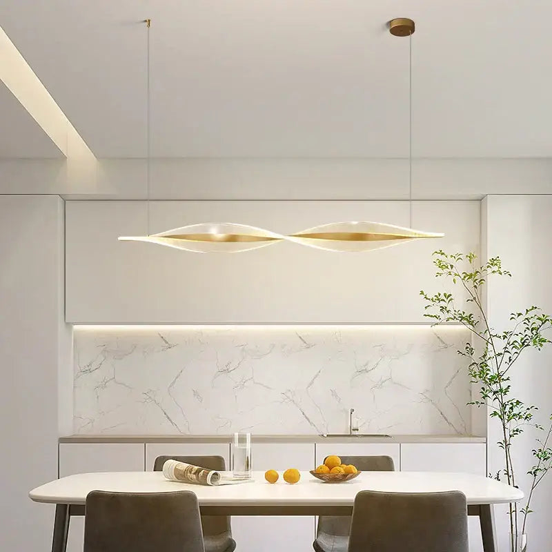 Modern gold acrylic led pendant lamp for dining room