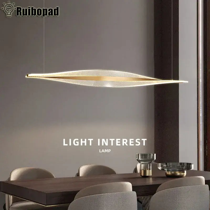 Modern gold acrylic led pendant lamp for dining room