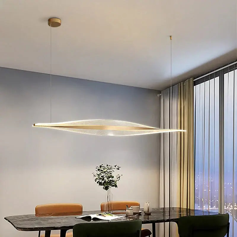 Modern gold acrylic led pendant lamp for dining room