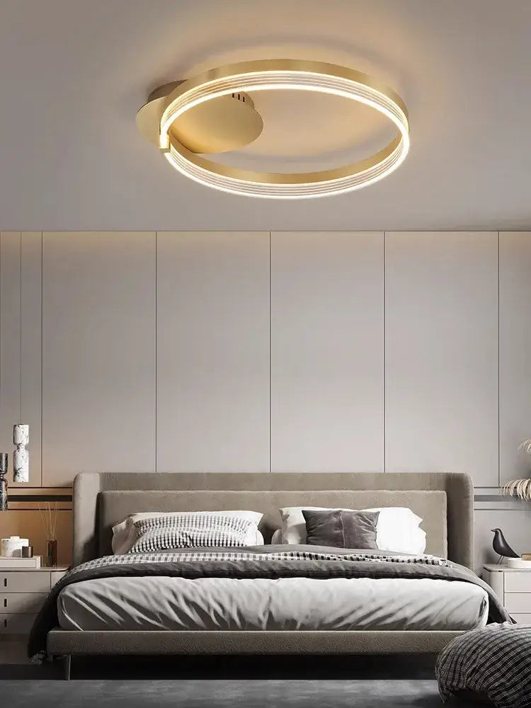 Modern gold acrylic round ring ceiling light for living room