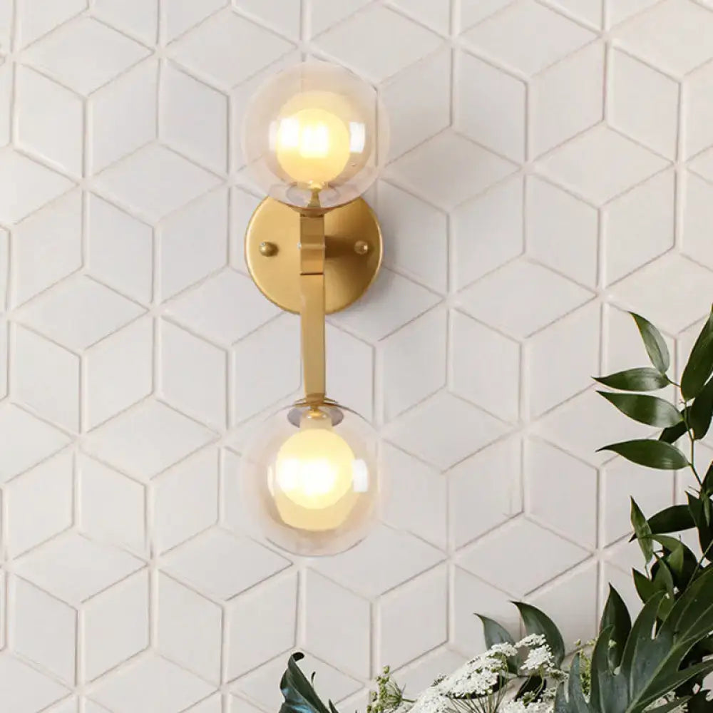 Modern gold amber glass wall light fixture bedroom tree accent