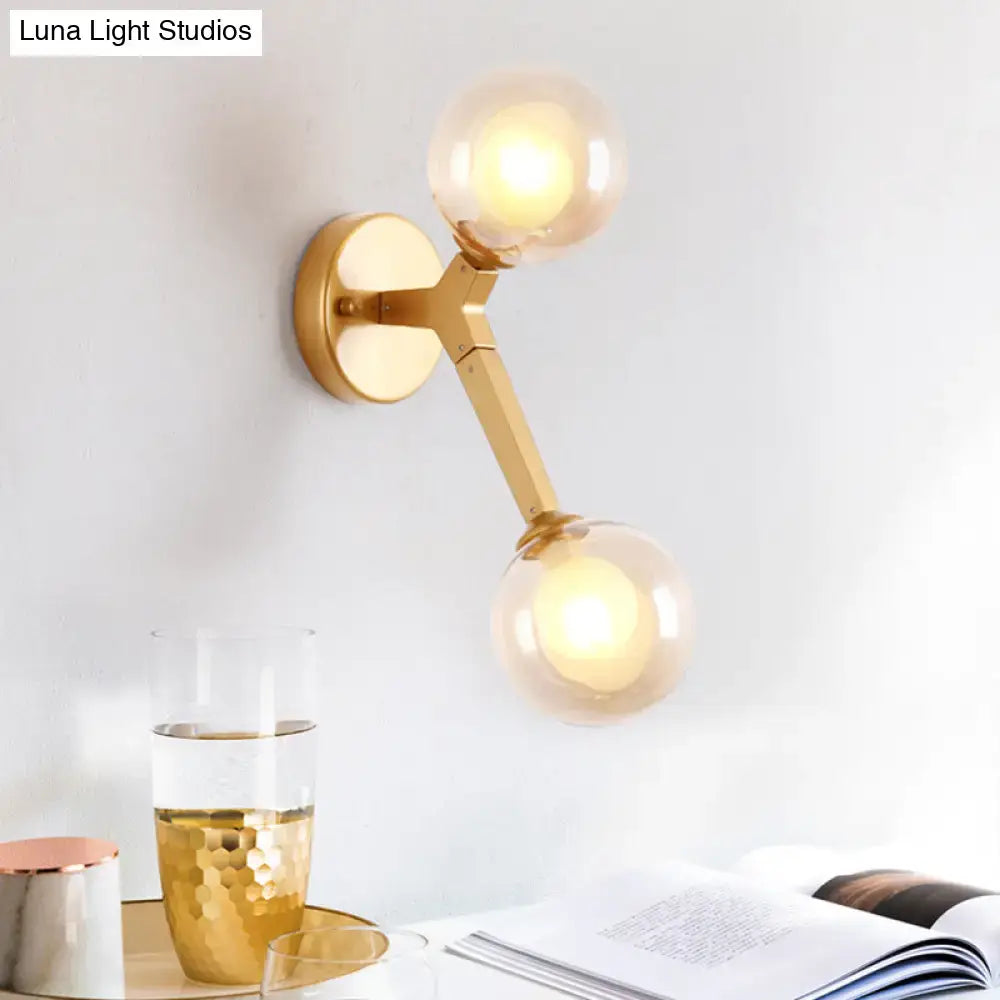 Modern gold amber glass wall light fixture bedroom tree accent