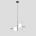 Modern gold and black glass ball led pendant light bedroom hanging lamp