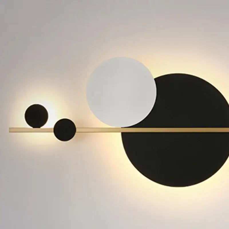 Modern gold and black led wall lamp bedroom sconce