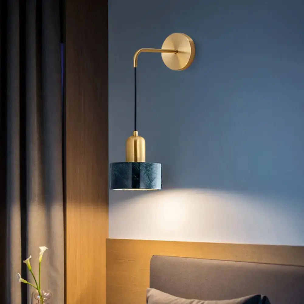 Modern gold and black marble pendant light fixture for living room