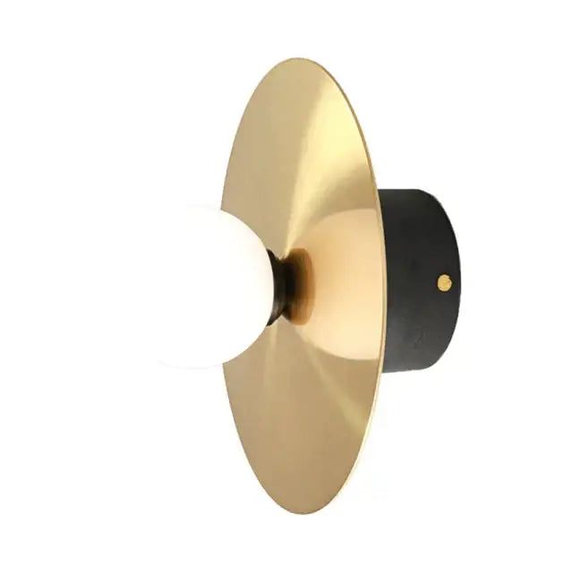 Modern gold and black riya wall light bedroom frosted glass sconce