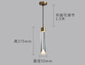 Modern gold and clear crystal copper pendant light for dining room