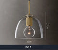 Modern gold and clear glass led pendant light trio dining room