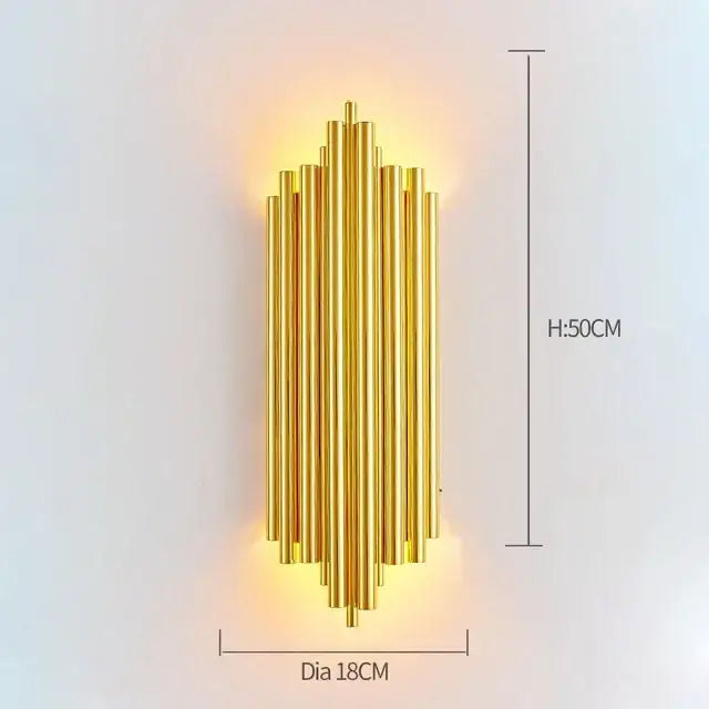 Modern gold and clear glass led wall lamps bedroom sconce