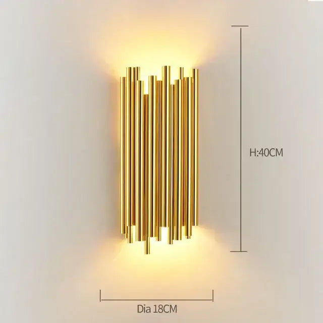 Modern gold and clear glass led wall lamps bedroom sconce