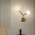 Modern gold and cream glass wall sconce lamp – bedroom light
